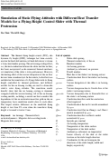 Cover page: Simulation of Static Flying Attitudes with Different Heat Transfer Models for a Flying-Height Control Slider with Thermal Protrusion