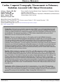 Cover page: Cardiac Computed Tomography Measurements in Pulmonary Embolism Associated with Clinical Deterioration