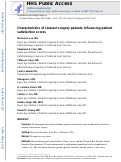 Cover page: Characteristics of cataract surgery patients influencing patient satisfaction scores