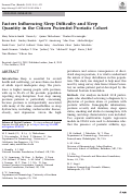 Cover page: Factors Influencing Sleep Difficulty and Sleep Quantity in the Citizen Pscientist Psoriatic Cohort