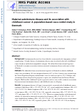 Cover page: Maternal autoimmune disease and its association with childhood cancer: A population-based case-control study in Denmark