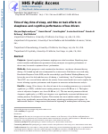 Cover page: Time of day, time of sleep, and time on task effects on sleepiness and cognitive performance of bus drivers