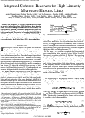 Cover page: Integrated coherent receivers for high-linearity microwave photonic links