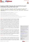 Cover page: Predicting COVID-19 Severity with a Specific Nucleocapsid Antibody plus Disease Risk Factor Score