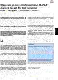 Cover page: Ultrasound activates mechanosensitive TRAAK K+ channels through the lipid membrane