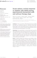 Cover page: Acute salivary cortisol response in children with ADHD during psychosocial intervention with and without therapy dogs.