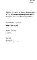 Cover page: CO{sub 2}-H{sub 2}O mixtures in the geologic sequestration of CO{sub 2}. I. Assessment and calculation of mutual solubilities from 12 to 100 degrees C and up to 600 bar