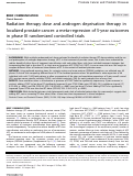 Cover page: Radiation therapy dose and androgen deprivation therapy in localized prostate cancer: a meta-regression of 5-year outcomes in phase III randomized controlled trials