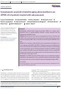 Cover page: Symptomatic amyloid‐related imaging abnormalities in an APOE ε4/ε4 patient treated with aducanumab