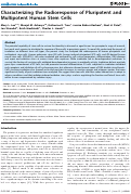 Cover page: Characterizing the Radioresponse of Pluripotent and Multipotent Human Stem Cells