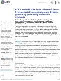 Cover page: PCK1 and DHODH drive colorectal cancer liver metastatic colonization and hypoxic growth by promoting nucleotide synthesis.