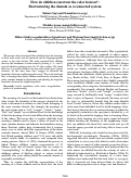 Cover page: How do children construct the color lexicon? :
Restructuring the domain as a connected system