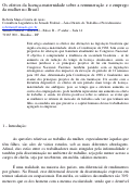 Cover page: Os efeitos da licença-maternidade sobre a remuneração e o emprego da mulher no Brasil