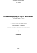 Cover page: Ageostrophic Instabilities of Interior Horizontal and Vertical Shear Flows