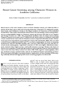 Cover page: Breast Cancer Screening among Chamorro Women in Southern California