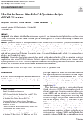 Cover page: I Am Not the Same as I Was Before: A Qualitative Analysis of COVID-19 Survivors.