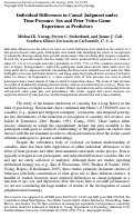 Cover page: Individual Differences in Causal Judgment under Time Pressure: Sex and Prior Video Game Experience as Predictors