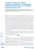 Cover page: Twenty-Year Benefit From Adjuvant Goserelin and Tamoxifen in Premenopausal Patients With Breast Cancer in a Controlled Randomized Clinical Trial.