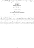 Cover page: Cross-Modality Strategy Transfer: A behavioral study of strategic discrimination skill acquisition and transfer across auditory and visual modalities