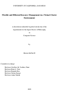 Cover page: Flexible and efficient resource management in a virtual cluster environment
