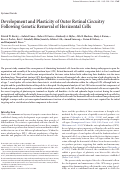 Cover page: Development and Plasticity of Outer Retinal Circuitry Following Genetic Removal of Horizontal Cells