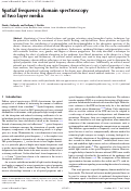 Cover page: Spatial frequency domain spectroscopy of two layer media