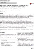 Cover page: Bone turnover markers to explain changes in lumbar spine BMD with abaloparatide and teriparatide: results from ACTIVE