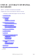 Cover page of Unit 45 - Accuracy of Spatial Databases