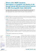 Cover page: Effects of the WRITE Symptoms Interventions on Symptoms and Quality of Life Among Patients With Recurrent Ovarian Cancers: An NRG Oncology/GOG Study (GOG-0259)