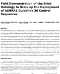 Cover page of Field Demonstration of the Brick Ontology to Scale up the Deployment of ASHRAE Guideline 36 Control Sequences