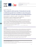 Cover page: Three patients with injection of intravitreal vascular endothelial growth factor inhibitors and subsequent exacerbation of chronic proteinuria and hypertension.