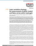 Cover page: Laser cavitation rheology for measurement of elastic moduli and failure strain within hydrogels