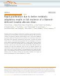 Cover page: Rapid proliferation due to better metabolic adaptation results in full virulence of a filament-deficient Candida albicans strain