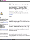 Cover page: Will prior health insurance authorization for medications continue to hinder hepatitis C treatment delivery in the United States? Perspectives from hepatitis C treatment providers in a large urban healthcare system