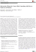 Cover page: Erratum to: Information Mismatch: Cancer Risk Counseling with Diverse Underserved Patients