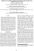 Cover page: Reduction of Uncertainty in Human Sequential Learning: Evidence from Artificial Grammar Learning