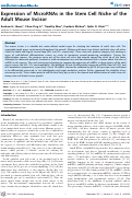 Cover page: Expression of MicroRNAs in the Stem Cell Niche of the Adult Mouse Incisor