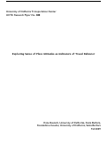 Cover page: Exploring Sense of Place Attitudes as Indicators of Travel Behavior