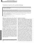 Cover page: Treatment of cancer with cryochemotherapy