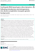 Cover page: Cas9/guide RNA-based gene-drive dynamics following introduction and introgression into diverse anopheline mosquito genetic backgrounds.