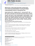 Cover page: Effectiveness of the Family Heart Talk Communication Tool in Improving Family Member Screening for Dilated Cardiomyopathy: Results of a Randomized Trial.