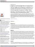 Cover page: Diagnosis and management of postpartum hemorrhage and intrapartum asphyxia in a quality improvement initiative using nurse-mentoring and simulation in Bihar, India.