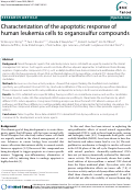 Cover page: Characterization of the apoptotic response of human leukemia cells to organosulfur compounds