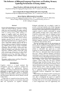 Cover page: The Influence of Bilingual Language Experience on Working Memory Updating Performance in Young Adults