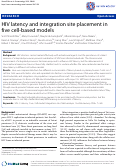 Cover page: HIV latency and integration site placement in five cell-based models