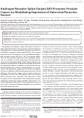 Cover page: Androgen Receptor Splice Variant AR3 Promotes Prostate Cancer via Modulating Expression of Autocrine/Paracrine Factors* * This work was supported, in whole or in part, by National Institutes of Health Grant CA106504 (to Y. Q.). This work was also supported by Department of Defense Grant W81XWH-10-1-0309 (to Y. Q.).