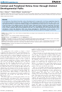 Cover page: Central and peripheral retina arise through distinct developmental paths.