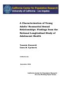 Cover page: A Characterization of Young Adults' Nonmarital Sexual Relationships: Findings from the National Longitudinal Study of Adolescent Health