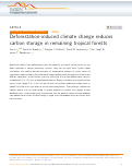 Cover page: Deforestation-induced climate change reduces carbon storage in remaining tropical forests.