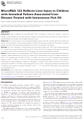 Cover page: MicroRNA 122 Reflects Liver Injury in Children with Intestinal Failure–Associated Liver Disease Treated with Intravenous Fish Oil